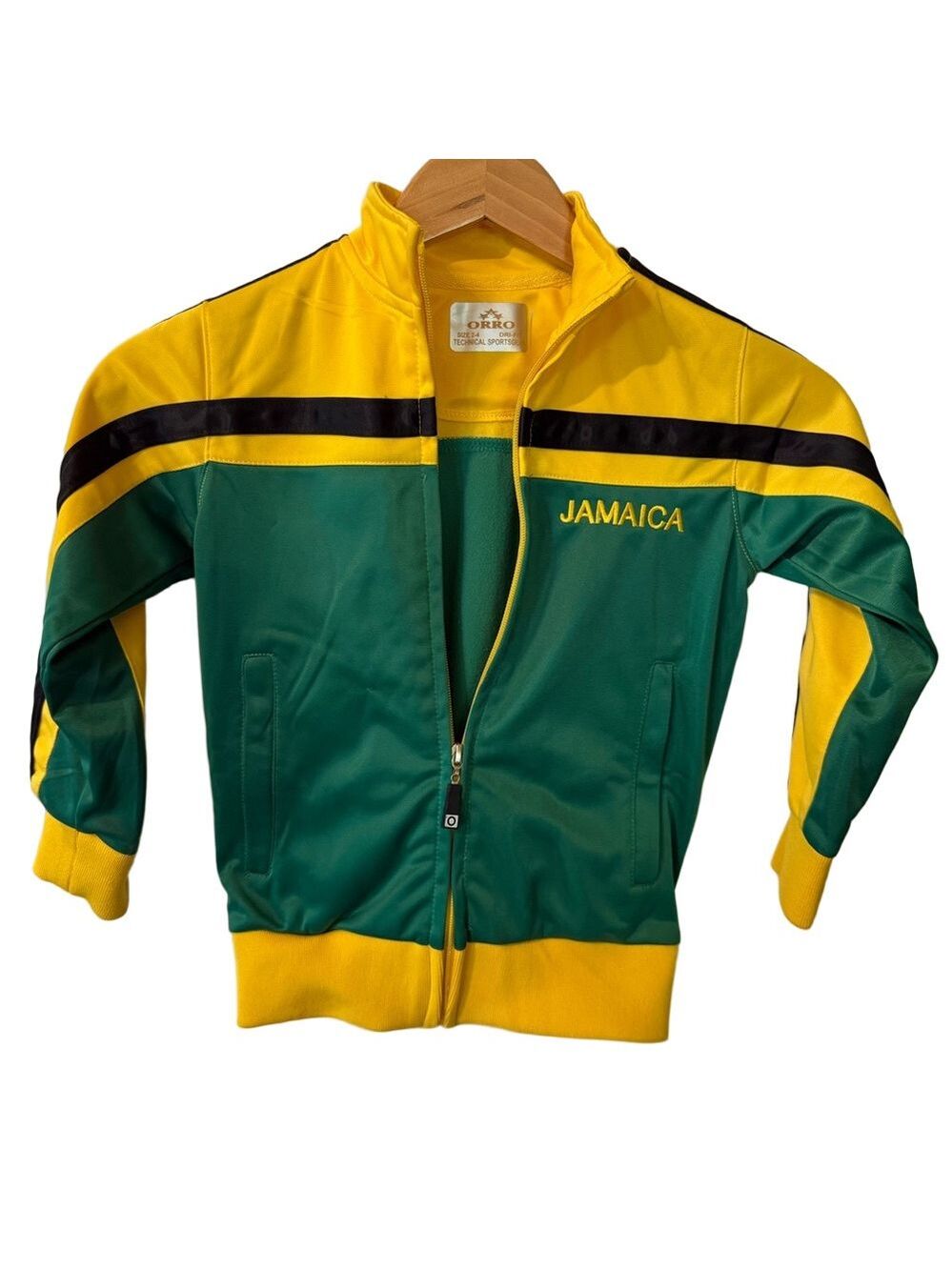Jamaica Track Jacket in Green and Yellow NWOT